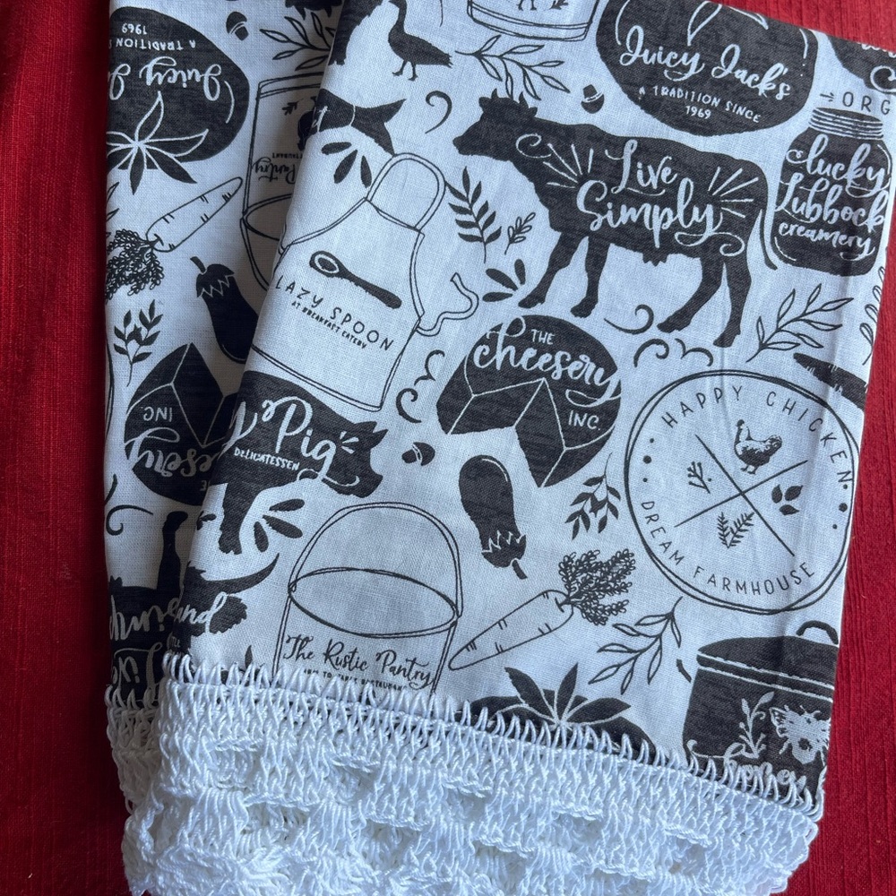 Black and White Farmhouse Tea Towels